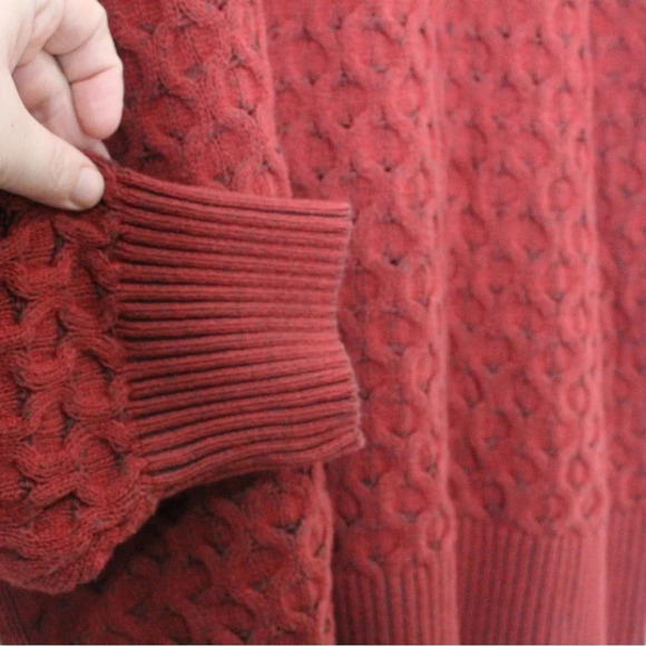 Knox Rose Red Boho Sweater - Size 2X - Cable Design - Picture 7 of 10
